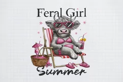 Retro Fall PNG Sublimation, Feral girl summer Product Image 1
