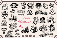 Christmas SVG Bundle: Snowman, Gingerbread, Santa, Reindeer Product Image 1