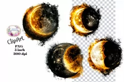 Moon, Sun, Stars, Fantasy, Ephemera, PNG, Clipart Product Image 1