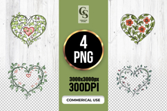 Floral Heart Vine Clipart PNG Product Image 1