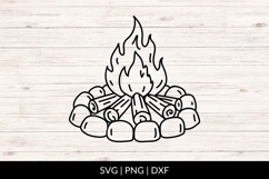 Hand Drawn Fall Campfire SVG Product Image 1