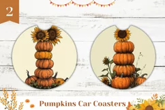 Farm Pumpkins Car Coaster PNG, Flowers Car Coaster Designs Product Image 1