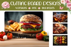 Burger Cutting Board, Grill PNG, Fast Food PNG Product Image 1