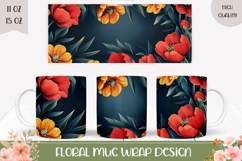 Cute Spring Flowers Mug Design, Red Tulips Mug Sublimation Product Image 1