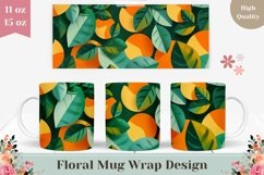 Floral Mug Wrap Design, Colorful Mug Sublimation, 3D Mug Product Image 1