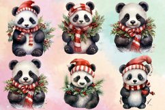 Panda Christmas Sublimation Clipart, Panda Christmas Clipart Product Image 2