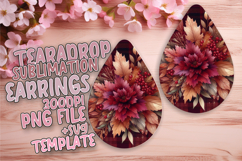 Chic Teardrop Design PNG for Earrings Projects , Autumn Flow Product Image 1