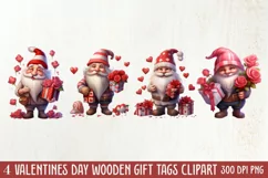 Cute Valentine Gnome Clipart, Gnome Clipart, Cute Gnome Product Image 1