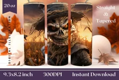 3D Halloween Scarecrow Tumbler Wrap, 3D Tumbler Wrap Product Image 1