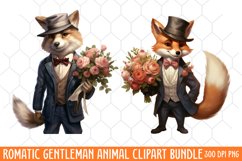 Romantic Gentleman Animal clipart, Watercolor Clipart Product Image 1