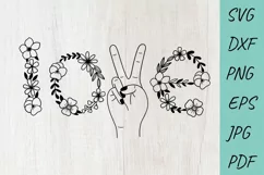 Peace sign, Wildflowers SVG, Flower svg, Love SVG Product Image 1