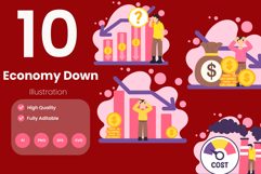 Economy Down Illustration Pack Product Image 1