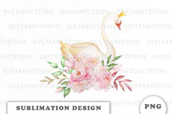 Watercolor Swan Princess png Product Image 1