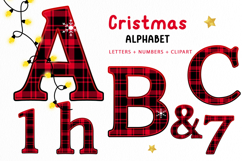 Christmas Plaid Alphabet Clipart Product Image 1