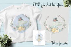 Cute Crocodile sublimation. Design for printing. Product Image 1