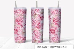 Pink Roses Sublimation 20 Oz Skinny Tumbler Product Image 1