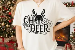 Oh Deer Svg, Christmas Reindeer Svg, Kids Christmas Svg. Product Image 2