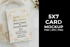 5x7 Card Mockup, Birthday Invitation, Party Invite, PSD JPG Product Image 1