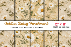 Golden Daisy Parchment Junk Journal JPG Product Image 1