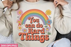 You Can Do Hard PNG, Retro Motivation Sublimation PNG Product Image 2