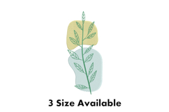 Minimalist Abstract Leaf Line Art Embroidery Design Product Image 1