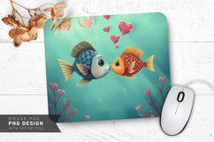 Heart Bubble Fish Mouse Pad PNG Design Product Image 1