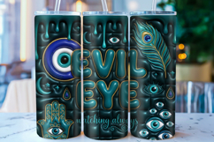 3D Inflated Evil Eye Tumbler Wrap PNG Product Image 1
