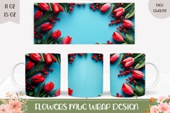 Spring Flowers Mug Wrap, Tulips Sublimation Mug Design Product Image 1