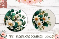 Cartoon Flowers Car Coasters, Floral Coaster Print Product Image 1