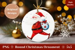 Watercolor Christmas Ornament, Santa Claus Ornament PNG Product Image 1