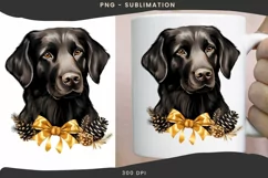 Black Retriever Christmas PNG Instant Download,Christmas Dog Product Image 1