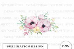 Watercolor flowers bouquet PNG Product Image 1
