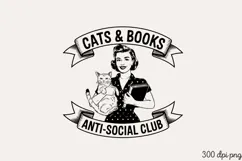 CATS & BOOKS ANTI-SOCIAL CLUB PNG Product Image 2