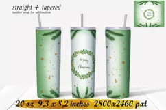 Merry Christmas Tumbler Sublimation,Skinny tumbler wrap Product Image 1