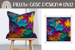 Fall Pillow Case Design, Fall Leaves Pillow Sublimation Product Image 1