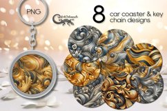 Metallic | 8 Sublimation car coaster &amp; key chain designs Product Image 1