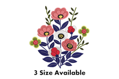 Colorful Wildflower Bouquet Embroidery Design Product Image 1
