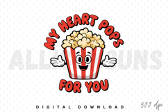 Flaming Popcorn Box Character PNG Sublimation Design Product Image 1