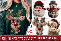 Christmas Patchwork Bundle 100 Designs PNGs Sublimation Product Image 5