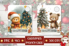 Cartoon Christmas Animals Money Cards, Christmas Gift Card Product Image 1