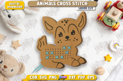 Animals Cross Stitch Laser Cut Bundle, Montessori Lacing SVG Product Image 3