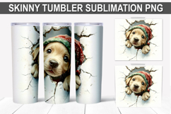 Christmas Dog Tumbler Wrap PNG - Festive Dog Design Product Image 1