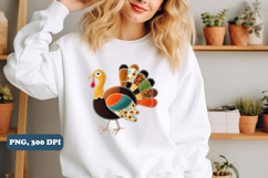 Thanksgiving Png Patchwork Turkey Png sublimation Product Image 2