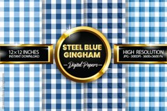 Steel Blue Gingham Digital Papers 04 Variations Product Image 1