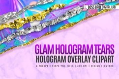 Glam Hologram Tears Clipart Product Image 1