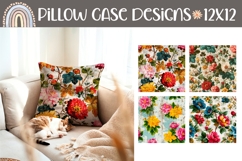 Vintage Flowers Pillow Case Designs, Cartoon Pillow PNG Product Image 1