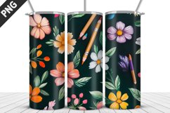 Flowers Tumbler Wrap | Sublimation Design | Tumble PNG Product Image 2