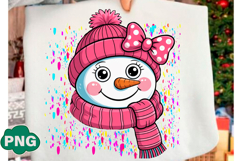 Pink Snowman PNG, Christmas PNG, Santa Product Image 1