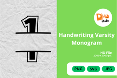 Handwriting Varsity Monogram Product Image 1