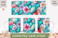 Cartoon Easter Eggs Mug Design, Easter Mug Template Product Image 1